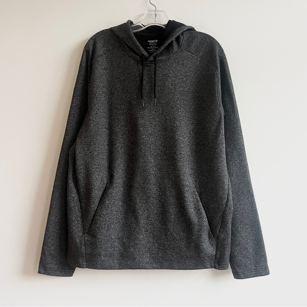 Old Navy Active heathered charcoal dynamic fleece grey hoodie